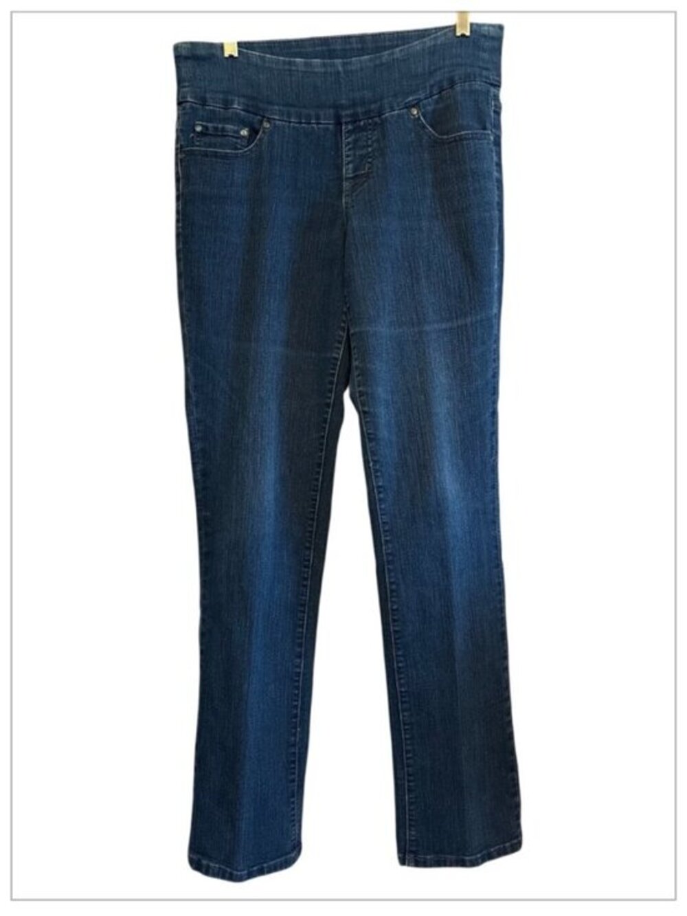 Jag Denim Jeans Pull On High Rise Straight Leg 5 Pocket Jeans Size 8